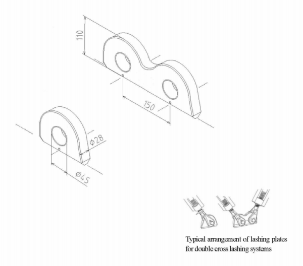 Container Lashing Eyes Single/Double Plate drawing